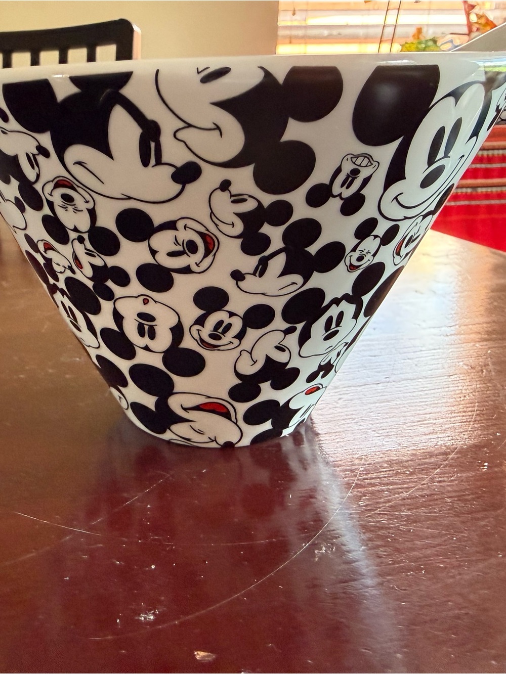 Disney Black & White Mickey Icon Ceramic Bowl with Chopsticks